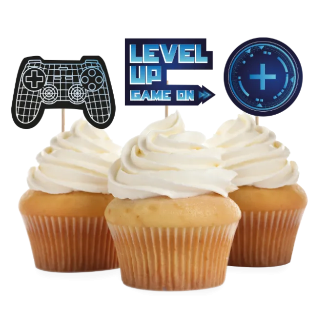 Cupcake toppers Level-Up