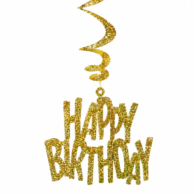 Decoratie happy birthday goud