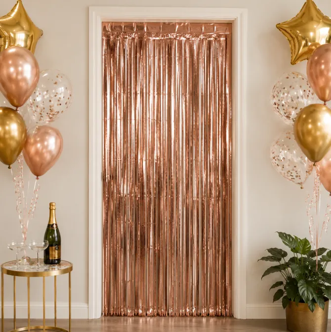 Deurgordijn folie goud/bruin 80 x 180cm