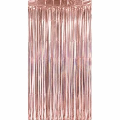 Deurgordijn folie holografisch roségoud 1m x 2m