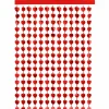 Deurgordijn - hartjes - folie - rood - 100 x 185cm