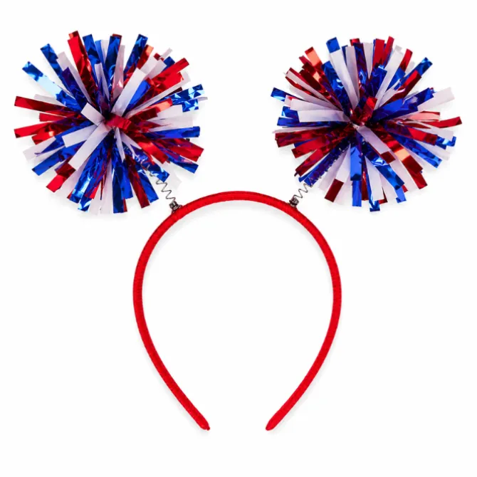Diadeem folie pompom rood/wit/blauw