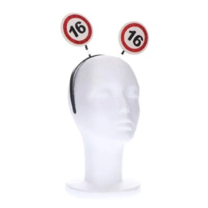 Diadeem 16 jaar rood/wit