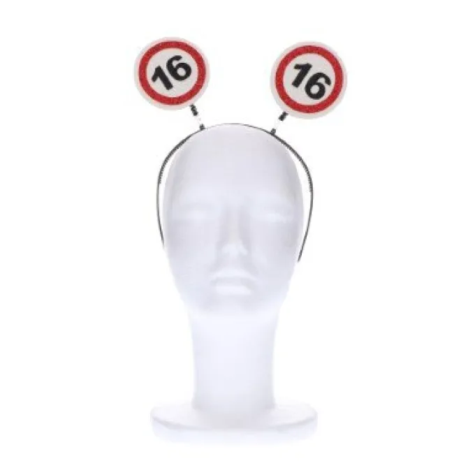 Diadeem 16 jaar rood/wit