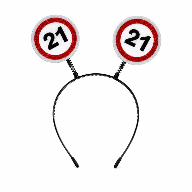 Diadeem 21 jaar rood/wit