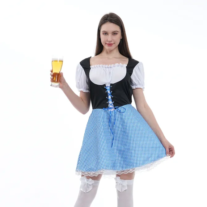 Dirndl blauw - maat L/XL