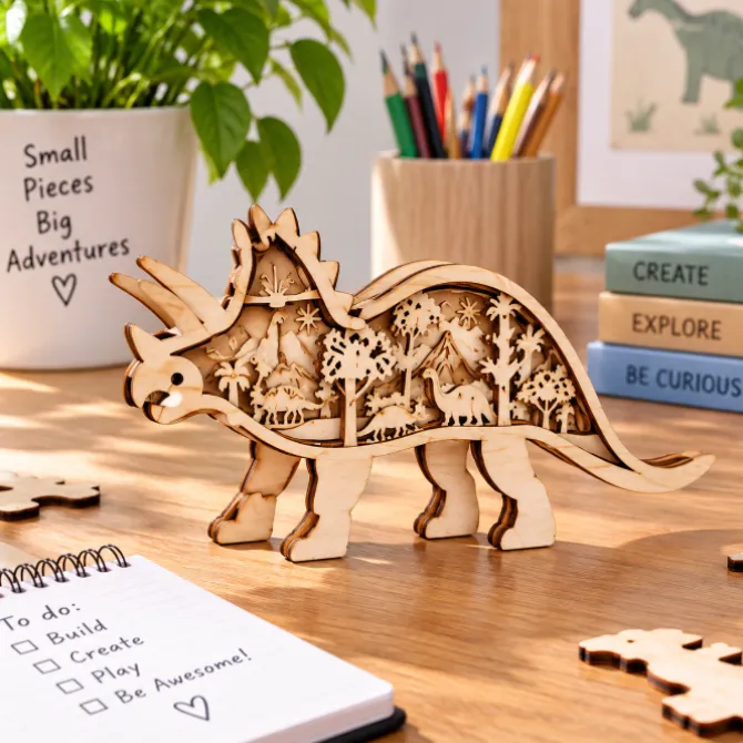 DIY Triceratops multi-layer painting