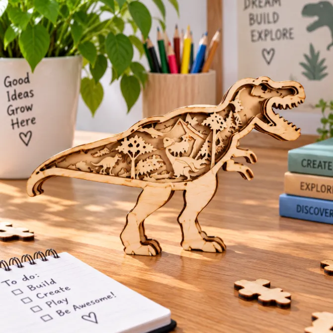 DIY Tyrannosaurus multi-layer painting