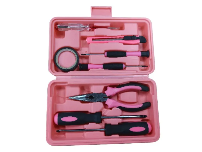 Doe-het-zelfgereedschapssets roze 9 stuks