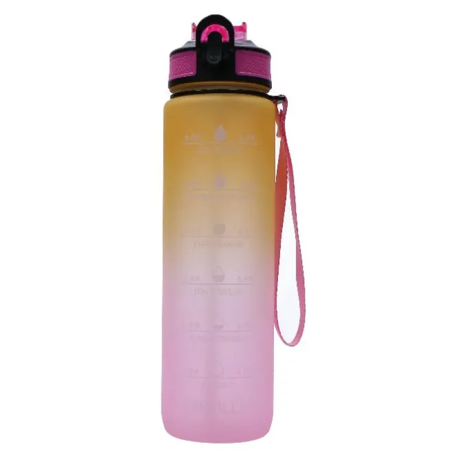 Drinkfles kleurverloop geel/roze druppels