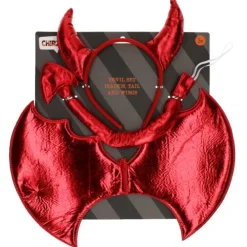 Duivelset Halloween rood 3-delig
