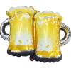 Folieballon bierpullen geel/wit - 75cm