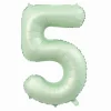 Folieballon cijfer 5 mintgroen - 80 cm