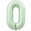 Folieballon cijfer 0 mintgroen - 80 cm