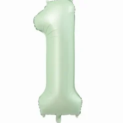 Folieballon cijfer 1 mintgroen - 80 cm