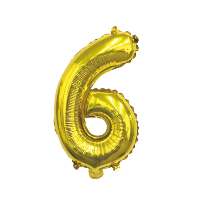 Folieballon cijfer 6 of 9 goud 70cm