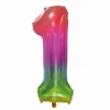 Folieballon cijfer 1 regenboog - 80 cm