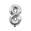 Folieballon cijfer 8 zilver - 70 cm