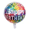 Folieballon Happy birthday rond stippen