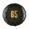 Folieballon 65 jaar goud/zwart