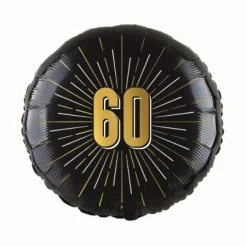 Folieballon 60 jaar goud/zwart