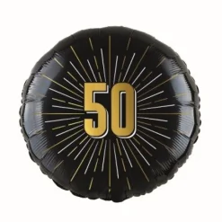 Folieballon 50 jaar goud/zwart