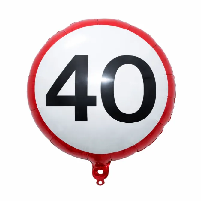 Folieballon 40 jaar verkeersbord