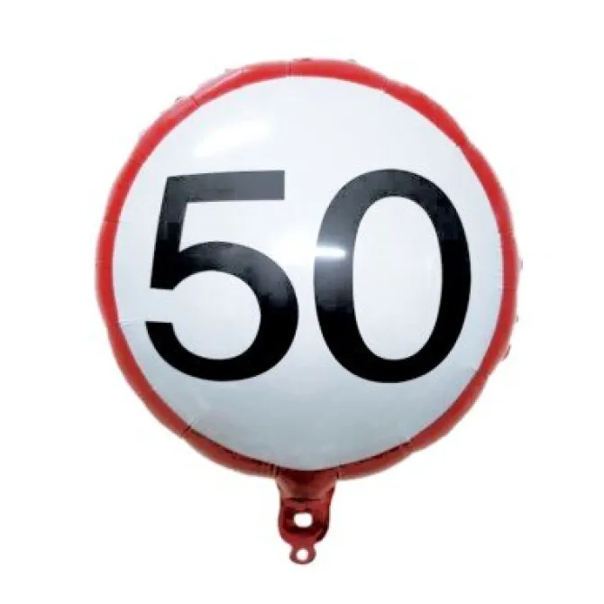 Folieballon 50 jaar verkeersbord