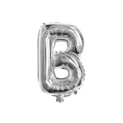 Folieballon letter B zilver - 35 cm