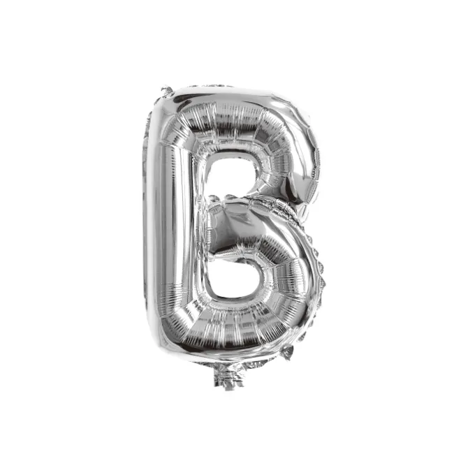 Folieballon letter B zilver - 35 cm
