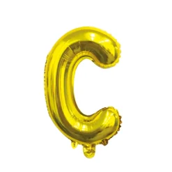 Folieballon letter C Goud - 35 cm