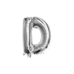Folieballon letter D zilver - 35 cm