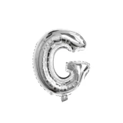 Folieballon letter G zilver - 35 cm