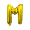 Folieballon letter M Goud - 35 cm