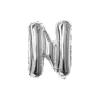 Folieballon letter N zilver - 35 cm