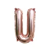 Folieballon letter U roségoud - 35 cm