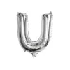 Folieballon letter U zilver - 35 cm