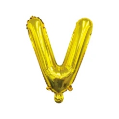 Folieballon letter V goud - 35 cm