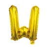 Folieballon letter W goud - 35 cm