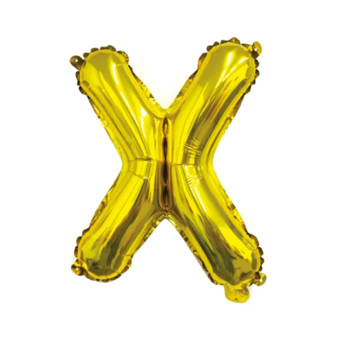 Folieballon letter X goud - 35 cm