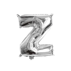 Folieballon letter Z zilver - 35 cm