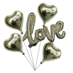 Folieballon Love + hartjes
