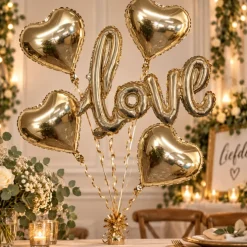 Folieballon Love + hartjes