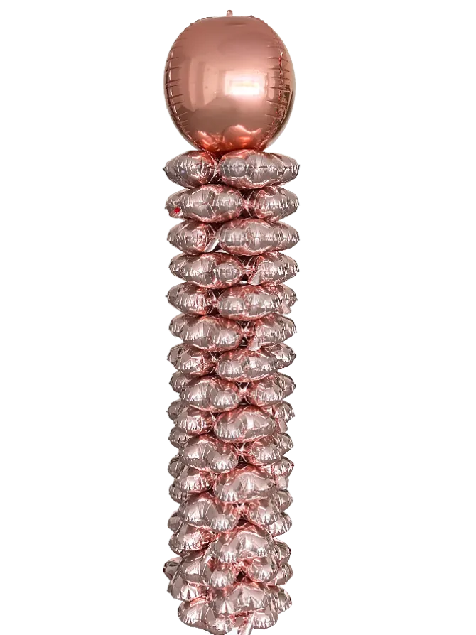Folieballonnen pilaar rosegoud - 160 cm