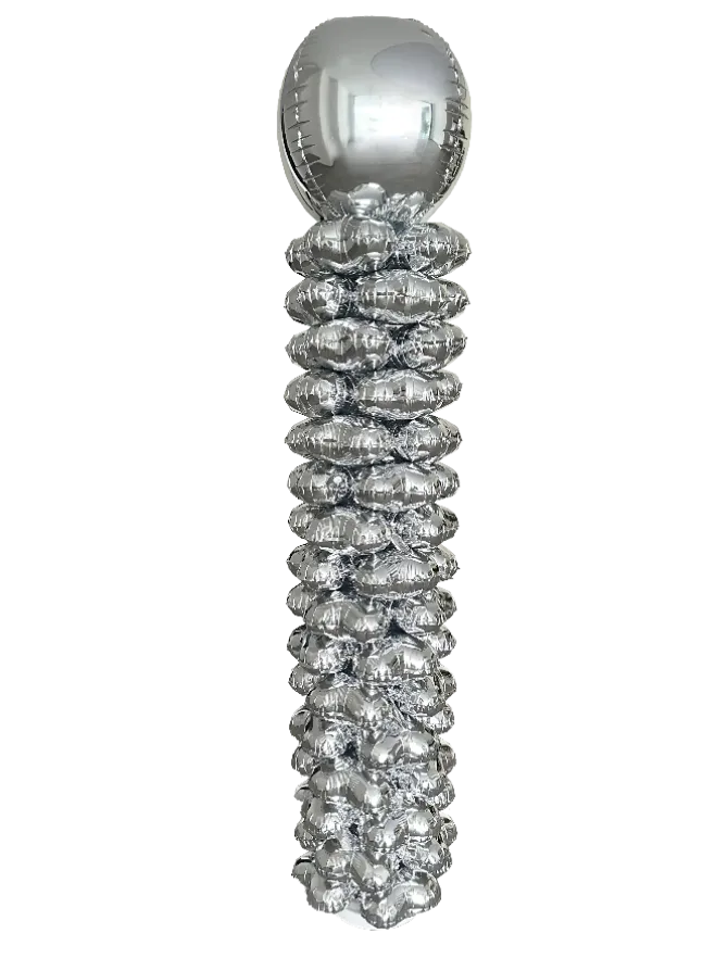 Folieballonnen pilaar zilver - 160 cm