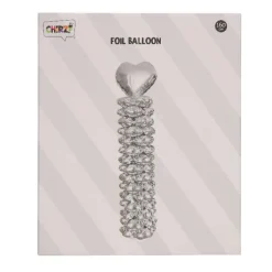 Folieballonnen pilaar zilver - 160 cm