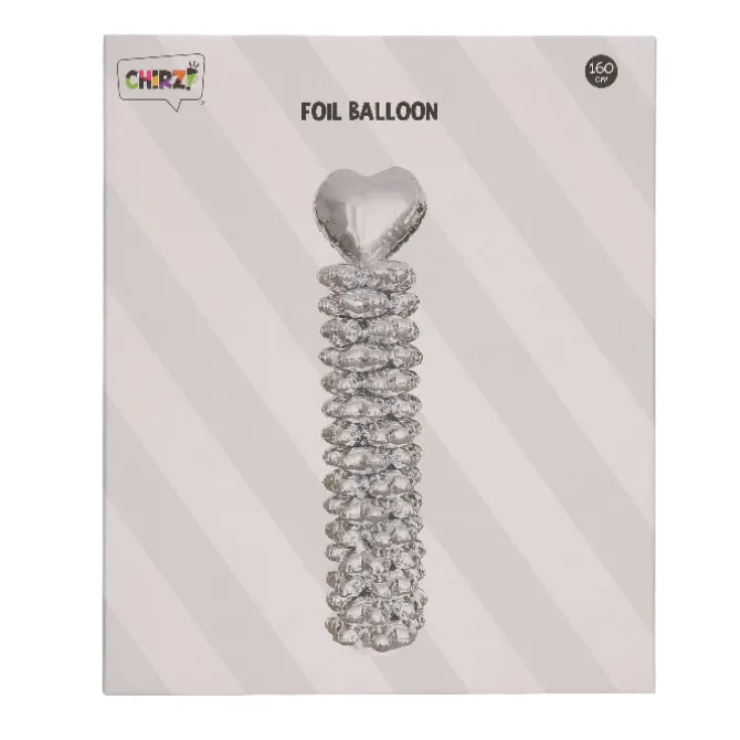 Folieballonnen pilaar zilver - 160 cm