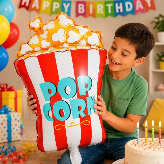 Folieballon party popcorn - 78 x 44 cm