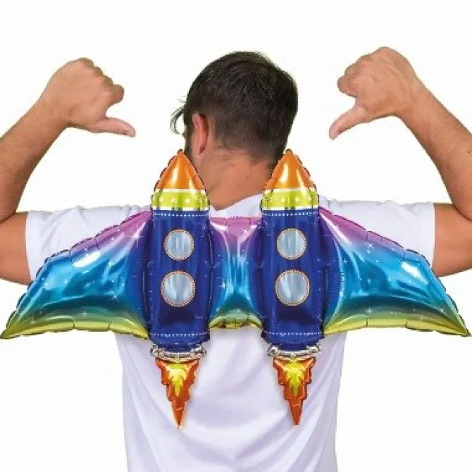 Folieballon Rocket wings meerkleurig - 85 cm
