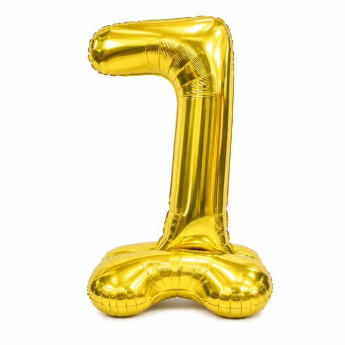 Folieballon staand XXL 7 goud - 103 cm